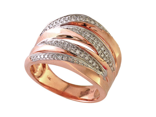 E.H. Collection .33 cttw Diamond 14K Rose Gold Ring 05199