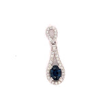 1.18 ct Sapphire and .36 cttw Diamond Halo Pendant 00262