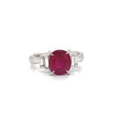 Estate 2.17 ct Ruby and Diamond Platinum Ring 12025