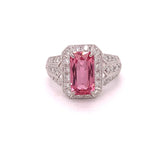 Estate 2.81ct Pink Sapphire Diamond Platinum Ring (GIA Report NO HEAT) 14343