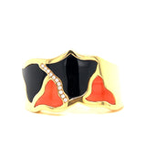 Italian Estate .55 cttw Diamond Coral and Onyx Bangle 11969