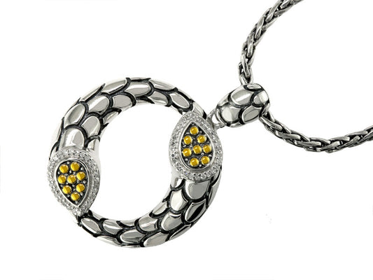 Effy Diamond and 18K Yellow Gold/Silver Pendant