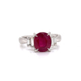 Estate 2.17 ct Ruby and Diamond Platinum Ring 12025