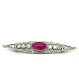 Estate 1.60 ct Ruby Diamond 2.00 cttw Diamond Brooch 13286