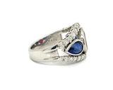 Estate Blue Sapphire Ruby Platinum Diamond Ring 13122