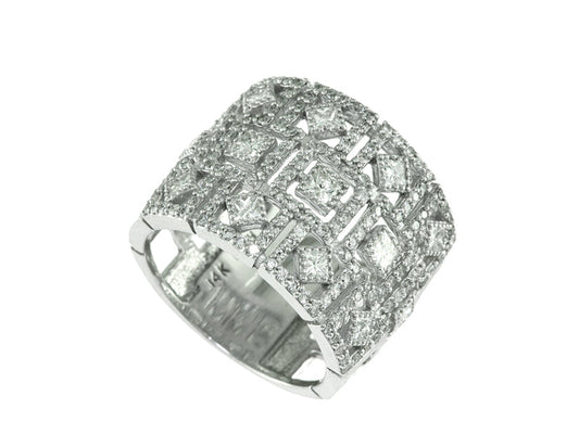 E.H. Collection 14K White Gold 1.61 cttw Diamond Ring 12216