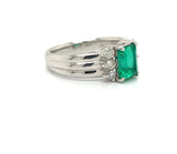 Estate 1.02 ct Emerald & Diamond Platinum Ring 13113