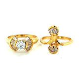 Estate Designer Hoffman Center .57 ct RBC Diamond Bridal Set 13885
