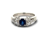 Sapphire and Diamond Platinum Ring
