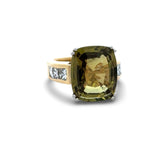 Natural 10.80ct Color Change Alexandrite 18K Yellow and Platinum Gold Diamond Ring (GIA)