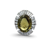 Natural 10.31ct Color Change Alexandrite and Diamond Platinum Ring (GIA)