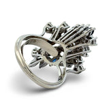 Sapphire and Diamond 18K White Gold Cluster Ring