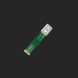 Custom Made Elongated Green Tourmaline and Diamond Platinum Pendant