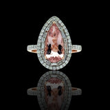 Morganite, Diamond 18K White and Rose Gold Ring