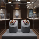 1940's Retro Diamond and Ruby 14k Rose & White Gold Earring