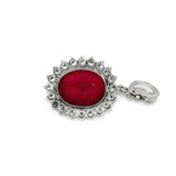 13.71ct Oval Pink Tourmaline Diamond and Platinum Pendant