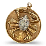 Diamond Crab 14K Yellow Gold Pendant