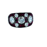 Rose Cut Diamond, Ruby, and 14K White Gold Ring