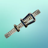 Designer Diamond and Sapphire Buckle Bracelet