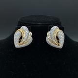 Circa 1990 Vintage Diamond and 18K Yellow Gold Earrings