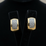 Diamond and 14K White and Yellow Gold Earrings