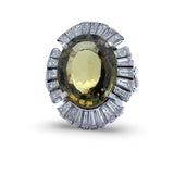 Natural 10.31ct Color Change Alexandrite and Diamond Platinum Ring (GIA)