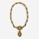 Victorian 1880's Emerald, Opal Suite in Original Box - Necklace, Pendant, Bracelet and Earrings 14Kt Yellow Gold