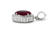 13.71ct Oval Pink Tourmaline Diamond and Platinum Pendant