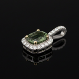 Natural Alexandrite (Color Change Bluish Green to Purple) GIA and Diamond Pendant