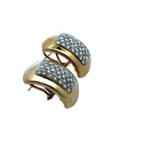 Chanel Style Diamond and 14K White and Yellow Gold Earrings