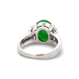 Fine Jade and Diamond Platinum Ring