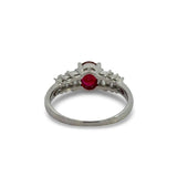 Fine Ruby and Diamond Platinum Ring