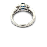 Sapphire and Diamond Platinum Ring