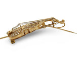 Violin Diamond and Ruby Pendant/Brooch 18kt Yellow Gold