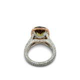 Natural 4.69ct Color Change Alexandrite and Natural Pink White Diamond 18Kt Ring (GIA)