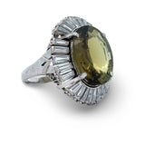 Natural 10.31ct Color Change Alexandrite and Diamond Platinum Ring (GIA)