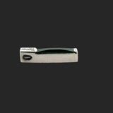 Custom Made Elongated Green Tourmaline and Diamond Platinum Pendant