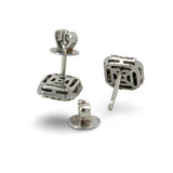 Modern Natural Fancy Pink and White Diamond 18K White Gold Earrings