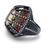 Citrine, Orange Sapphire, Diamond Designer Ring