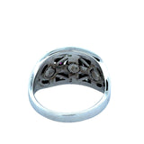 Rose Cut Diamond, Ruby, and 14K White Gold Ring