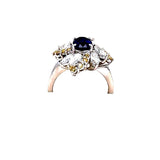 Estate Gem 1.16 ct Oval Sapphire & 1.37 cttw Fancy Yellow & White Diamond Platinum Ring 15077