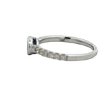 Fine Blue Sapphire and Diamond 14Kt White Gold Ring