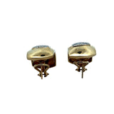 Chanel Style Diamond and 14K White and Yellow Gold Earrings