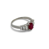 Fine Ruby and Diamond Platinum Ring