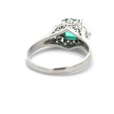 Fine Emerald and Diamond Platinum Ring