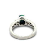 Fine Black Opal and Diamond Platinum Ring