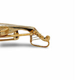 Violin Diamond and Ruby Pendant/Brooch 18kt Yellow Gold
