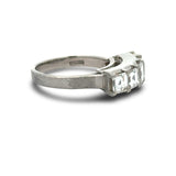 Classic 5 Stone Asscher Cut 2.36cttw. Diamond Platinum Ring