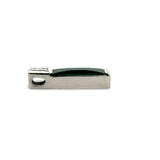 Custom Made Elongated Green Tourmaline and Diamond Platinum Pendant