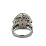 1970's Modern Ruby and Diamond Platinum Ring